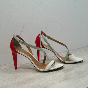 Sexy Calvin Klein NARELLA Dressy Colorblock Red Stiletto Heels Size 8